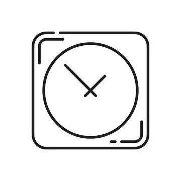 Retro clock timer outline icon, alarm stopwatch Stock Illustration