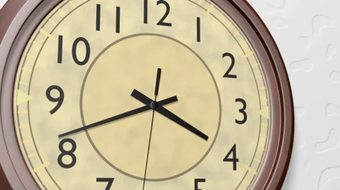 Retro clock on the wall close-up. Stock Footage 65070966