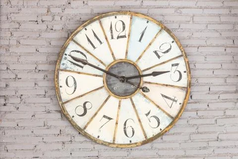 Retro clock on the wall Stock Photos