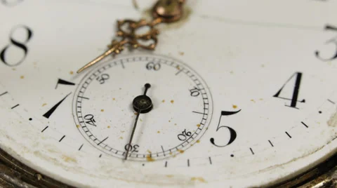 Retro Clock Watch Face Dial Classic 30 Second Passing Rush Hour Last Minute Work Stock Footage 35870657