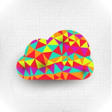 Retro cloud hipster background made of triangles Stock Illustration