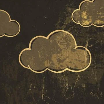 Retro clouds vector background. Stock Illustration
