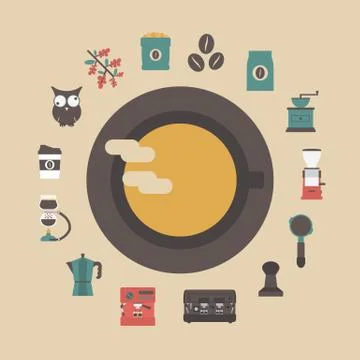 Retro coffee icon 스톡 일러스트