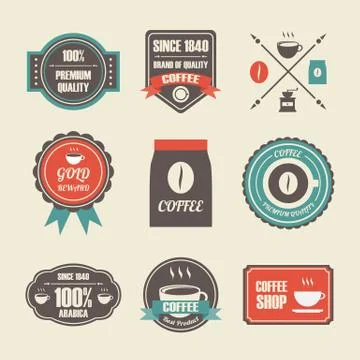 Retro coffee label 스톡 일러스트