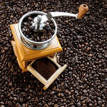 Retro coffee mill Stock Photos