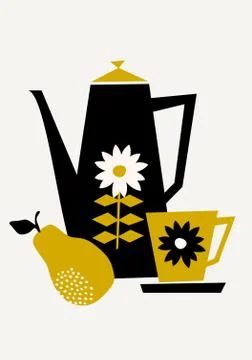 Retro Coffee Set Stock Illustration