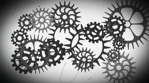 Retro cogs Stockbeeldmateriaal 69200641