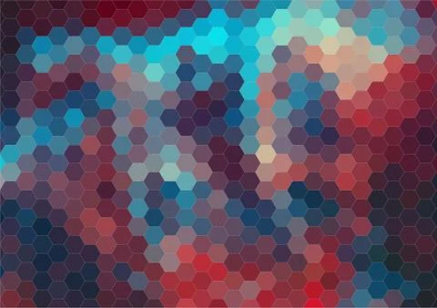 Retro color hexagram pattern of geometric shapes Stock Illustration