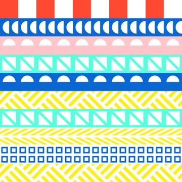 Retro color seamless pattern. Fancy abstract geometric art print. Ethnic hipster Stock Illustration