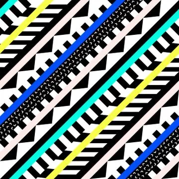 Retro color seamless pattern. Fancy abstract geometric art print. Ethnic hipster Stock Illustration