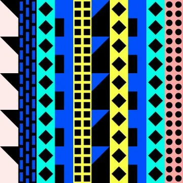 Retro color seamless pattern. Fancy abstract geometric art print. Ethnic hipster Stock Illustration