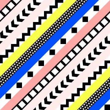 Retro color seamless pattern. Fancy abstract geometric art print. Ethnic hipster Stock Illustration
