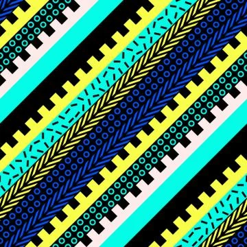 Retro color seamless pattern. Fancy abstract geometric art print. Ethnic hipster Stock Illustration