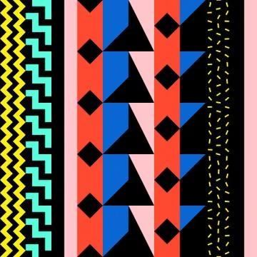 Retro color seamless pattern. Fancy abstract geometric art print. Ethnic hipster Illustrazione stock