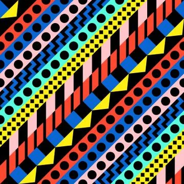 Retro color seamless pattern. Fancy abstract geometric art print. Ethnic hipster Illustrazione stock