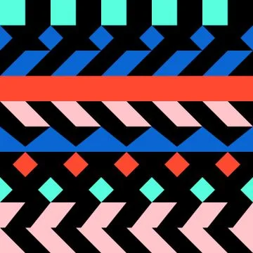 Retro color seamless pattern. Fancy abstract geometric art print. Ethnic hipster Stock Illustration