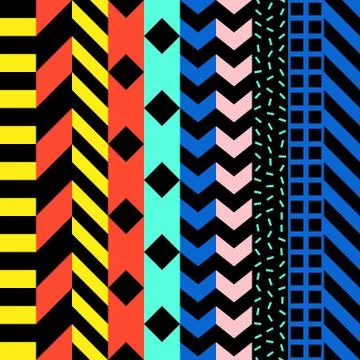 Retro color seamless pattern. Fancy abstract geometric art print. Ethnic hipster Stock Illustration