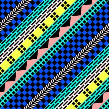 Retro color seamless pattern. Fancy abstract geometric art print. Ethnic hipster Stock Illustration