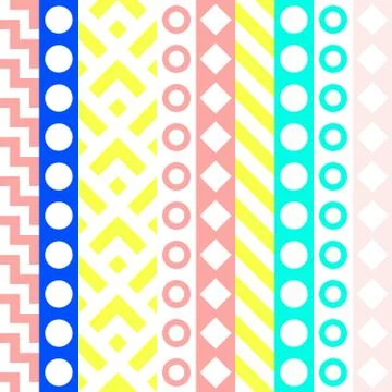 Retro color seamless pattern. Fancy abstract geometric art print. Ethnic hipster Stock Illustration