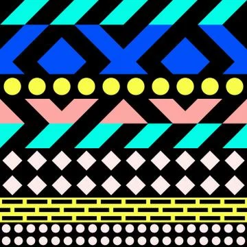 Retro color seamless pattern. Fancy abstract geometric art print. Ethnic hipster Stock Illustration