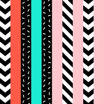 Retro color seamless pattern. Fancy abstract geometric art print. Ethnic hipster Stock Illustration