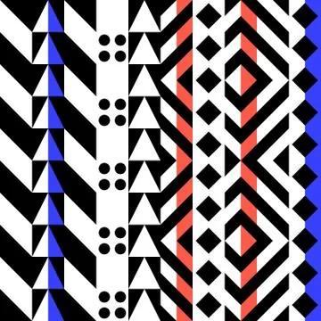 Retro color seamless pattern. Fancy abstract geometric art print. Ethnic hipster Stock Illustration