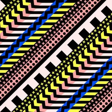 Retro color seamless pattern. Fancy abstract geometric art print. Ethnic hipster Illustrazione stock