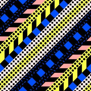 Retro color seamless pattern. Fancy abstract geometric art print. Ethnic hipster Stock Illustration