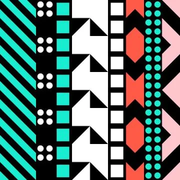 Retro color seamless pattern. Fancy abstract geometric art print. Ethnic hipster Stock Illustration