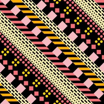 Retro color seamless pattern. Fancy abstract geometric art print. Ethnic hipster Stock Illustration