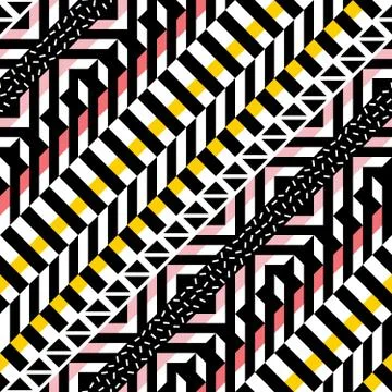 Retro color seamless pattern. Fancy abstract geometric art print. Ethnic hipster Stock Illustration