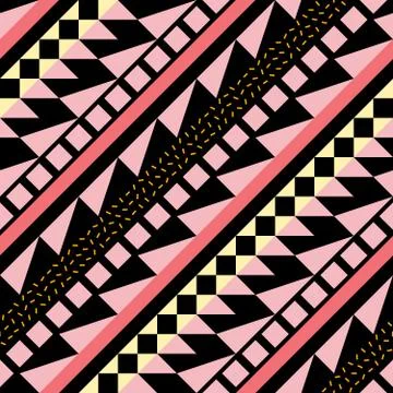 Retro color seamless pattern. Fancy abstract geometric art print. Ethnic hipster Stock Illustration