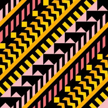 Retro color seamless pattern. Fancy abstract geometric art print. Ethnic hipster Stock Illustration