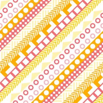 Retro color seamless pattern. Fancy abstract geometric art print. Ethnic hipster Stock Illustration