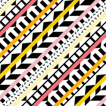 Retro color seamless pattern. Fancy abstract geometric art print. Ethnic hipster Illustrazione stock
