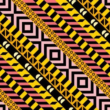 Retro color seamless pattern. Fancy abstract geometric art print. Ethnic hipster Stock Illustration