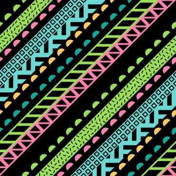 Retro color seamless pattern. Fancy abstract geometric art print. Ethnic hipster Illustrazione stock