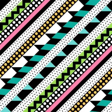 Retro color seamless pattern. Fancy abstract geometric art print. Ethnic hipster Illustrazione stock
