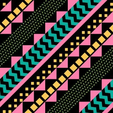 Retro color seamless pattern. Fancy abstract geometric art print. Ethnic hipster Stock-Illustration