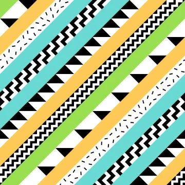 Retro color seamless pattern. Fancy abstract geometric art print. Ethnic hipster Stock Illustration