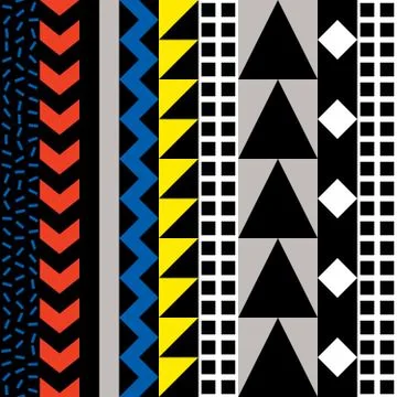 Retro color seamless pattern. Fancy abstract geometric art print. Ethnic hipster Stock Illustration