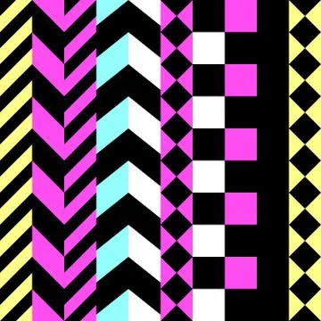 Retro color seamless pattern. Fancy abstract geometric art print. Ethnic hipster Stock Illustration