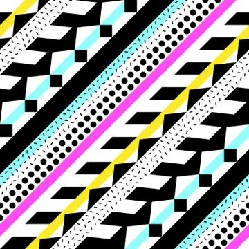 Retro color seamless pattern. Fancy abstract geometric art print. Ethnic hipster Stock Illustration