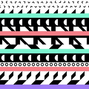 Retro color seamless pattern. Fancy abstract geometric art print. Ethnic hipster イラスト素材