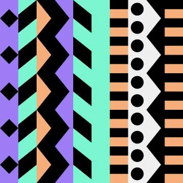Retro color seamless pattern. Fancy abstract geometric art print. Ethnic hipster Stock Illustration