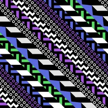 Retro color seamless pattern. Fancy abstract geometric art print. Ethnic hipster Illustrazione stock