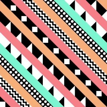 Retro color seamless pattern. Fancy abstract geometric art print. Ethnic hipster Stock Illustration