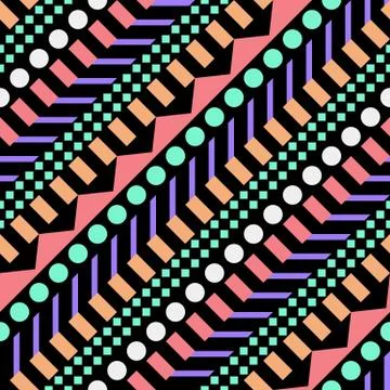 Retro color seamless pattern. Fancy abstract geometric art print. Ethnic hipster イラスト素材