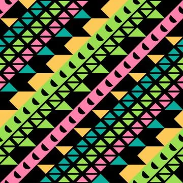 Retro color seamless pattern. Fancy abstract geometric art print. Ethnic hi.. Illustrazione stock