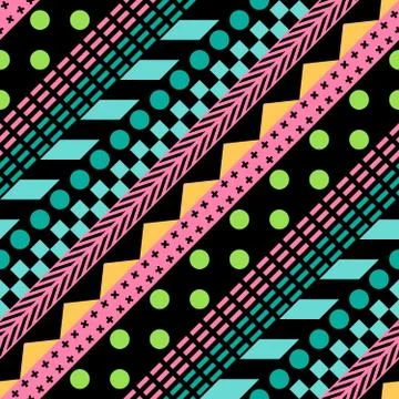 Retro color seamless pattern. Fancy abstract geometric art print. Ethnic hi.. Illustrazione stock